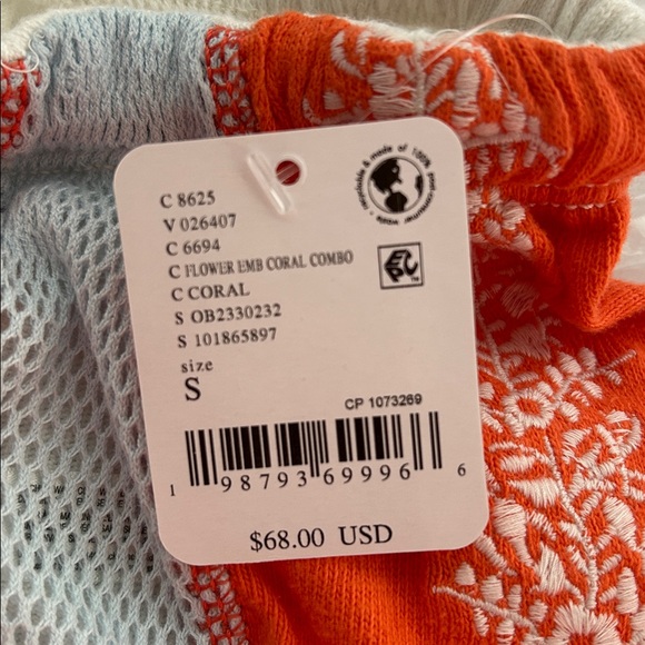 Free People Movement Way To Go Shorts in Floral Embroidered Coral Combo - Picture 11 of 14